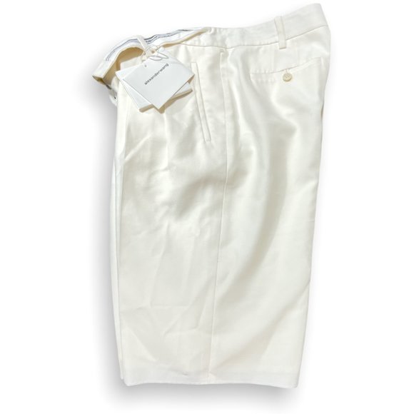 Alexander Wang White High Waist Viscose Wool Blend Bermuda Shorts Size 8 NWT - Picture 8 of 11